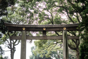 A gate to a parks entrance in Tokyo A gate to a parks entrance in Tokyo